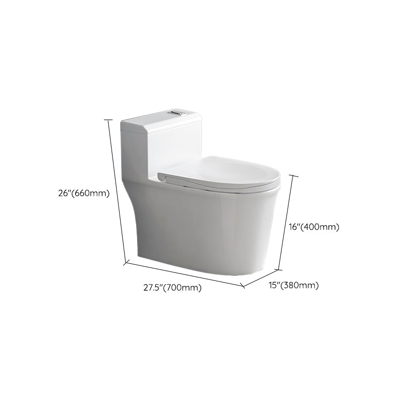 Contemporary 1-Piece Toilet Bowl Floor Mounted White Urine Toilet for Bathroom