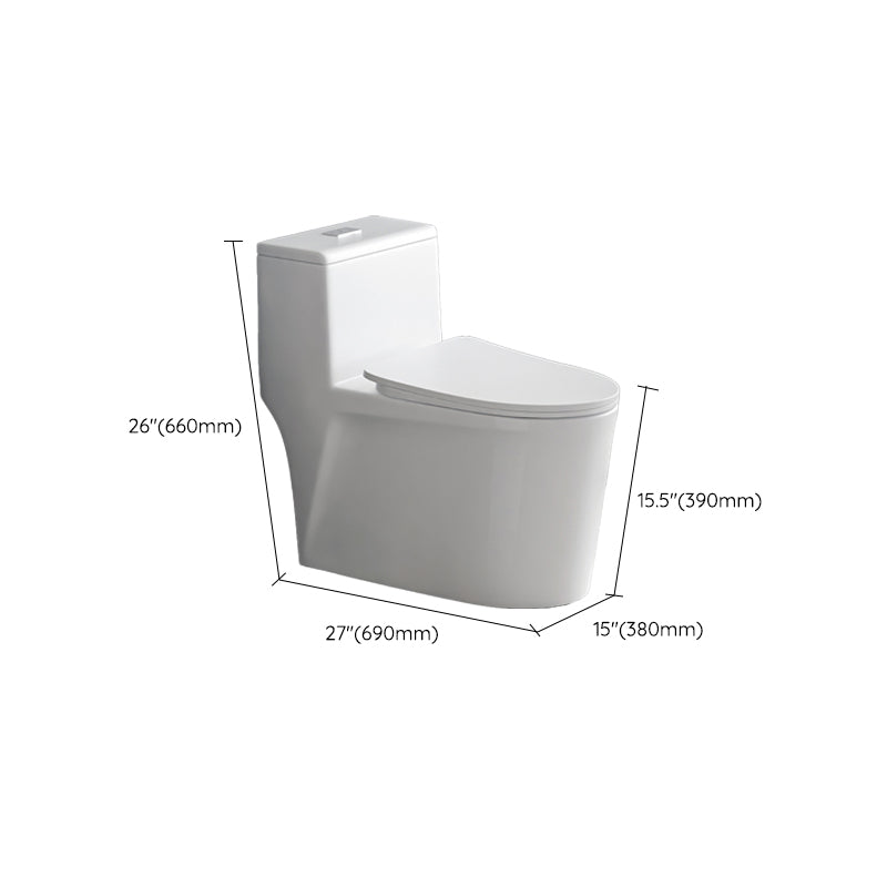 Contemporary 1-Piece Toilet Bowl Floor Mounted White Urine Toilet for Bathroom