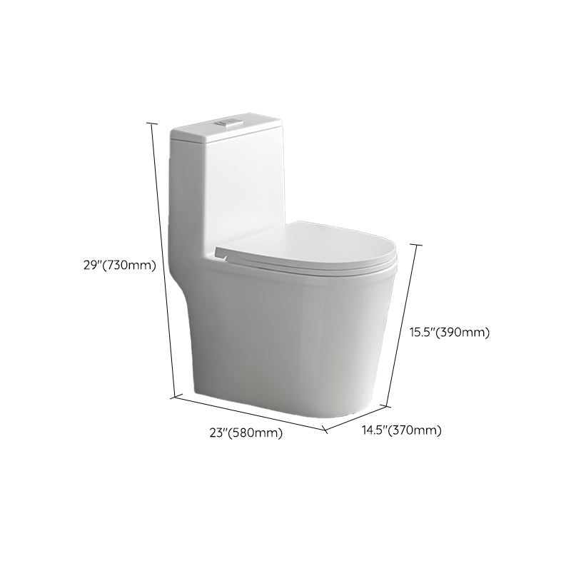 Contemporary 1-Piece Toilet Bowl Floor Mounted White Urine Toilet for Bathroom