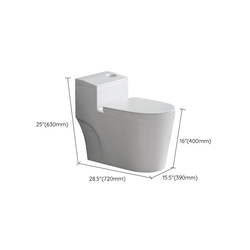 Contemporary 1-Piece Toilet Bowl Floor Mounted White Urine Toilet for Bathroom