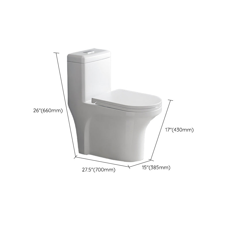 Contemporary 1-Piece Toilet Bowl Floor Mounted White Urine Toilet for Bathroom