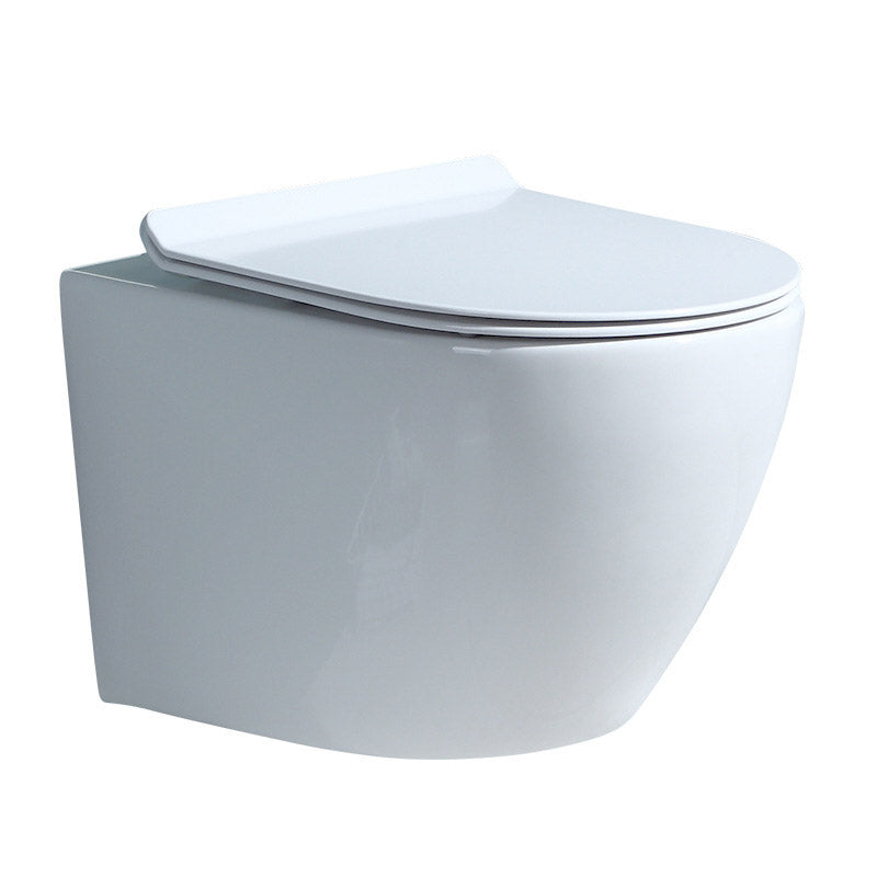 Modern Concealed Tank Toilet Skirted Ceramic Wall Hung Flush Toilet with Seat