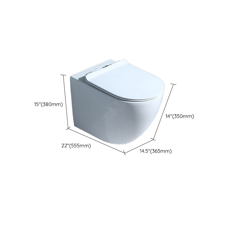 Modern Concealed Tank Toilet Skirted Ceramic Wall Hung Flush Toilet with Seat