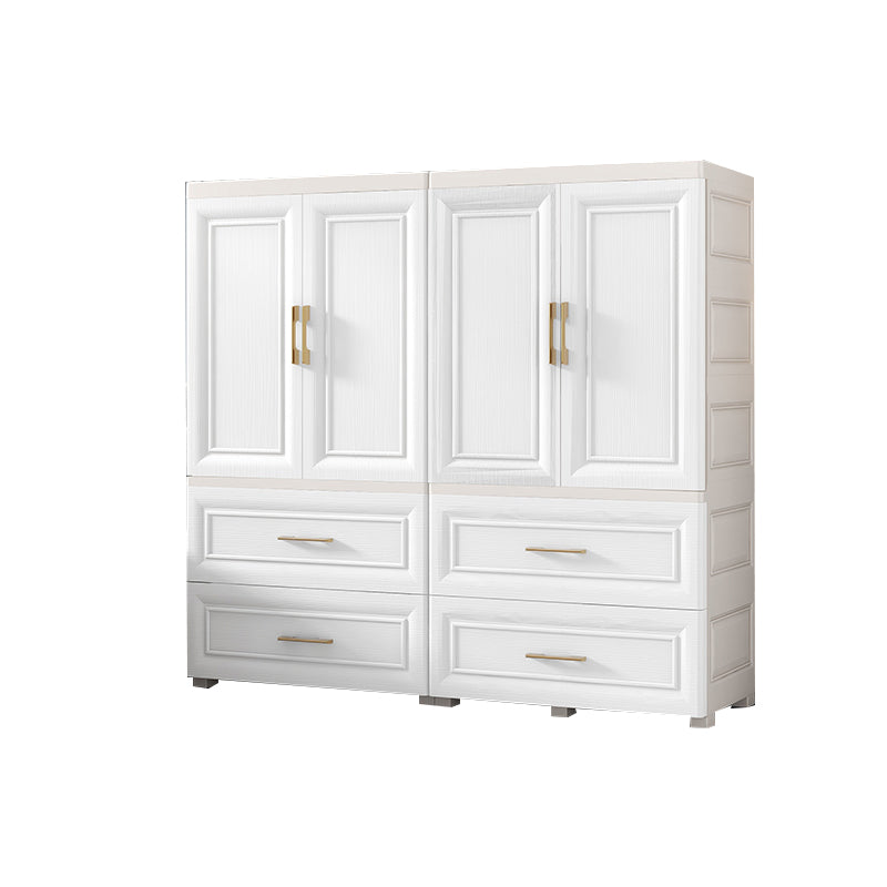 Contemporary White Storage Cabinet Bedroom Plastic Cabinet with Drawers