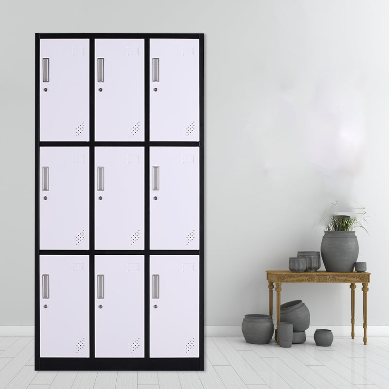 Contemporary Cabinet with Hinged Doors Metal Matte Finish Bathroom Storage Cabinet