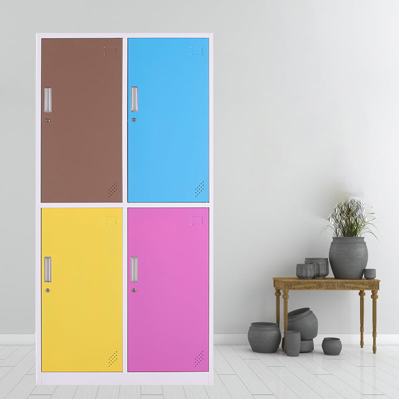 Contemporary Cabinet with Hinged Doors Metal Matte Finish Bathroom Storage Cabinet