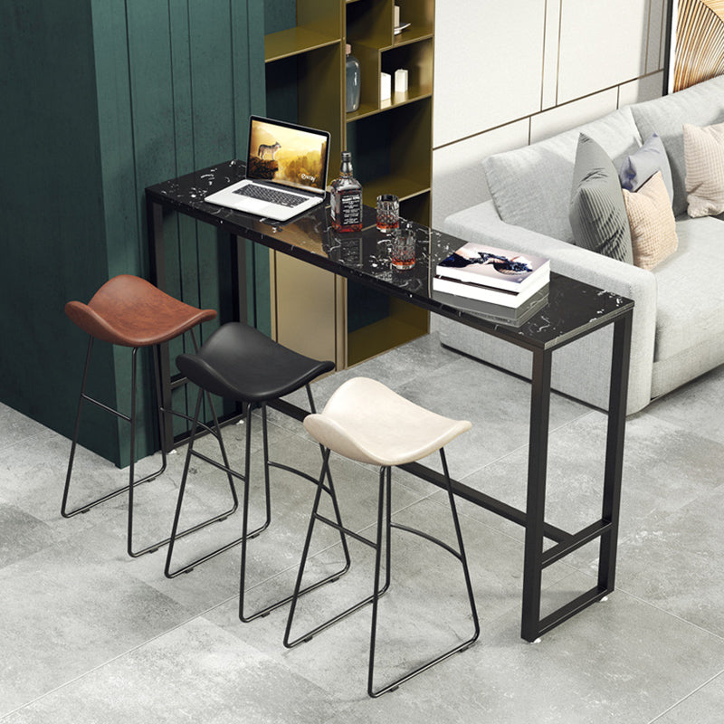 Modern Style Pub Dining Set 1/4 Pieces Rectangle Marble Counter Set
