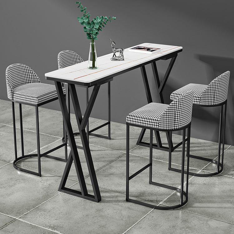1/5 Pieces Bar Stool and Table Set Rectangular Modern Pub Table Set