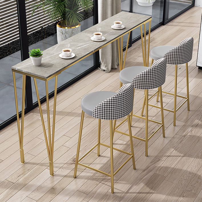 Glam Rectangular Counter Height Pub Set 1/4 Pieces Table and Stool Set