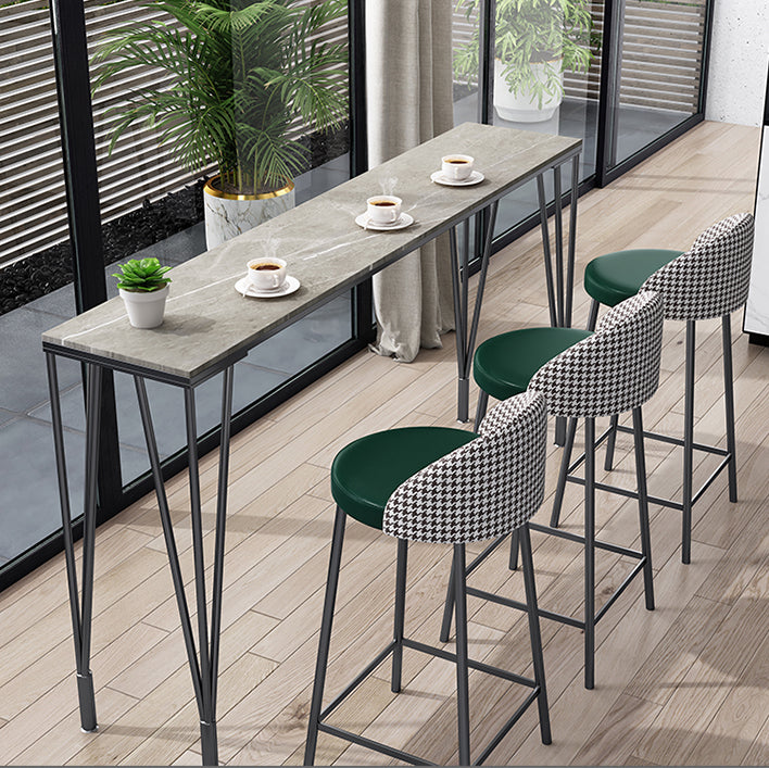 Glam Rectangular Counter Height Pub Set 1/4 Pieces Table and Stool Set