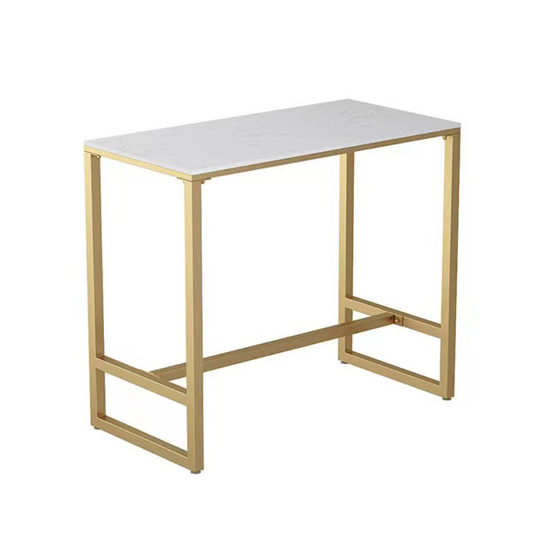 Glam Pub Table Set 1/3/5 Pieces Faux Marble Bar Table with Stools