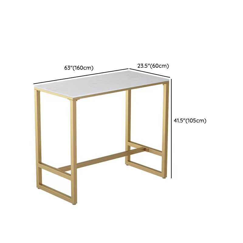 Glam Pub Table Set 1/3/5 Pieces Faux Marble Bar Table with Stools