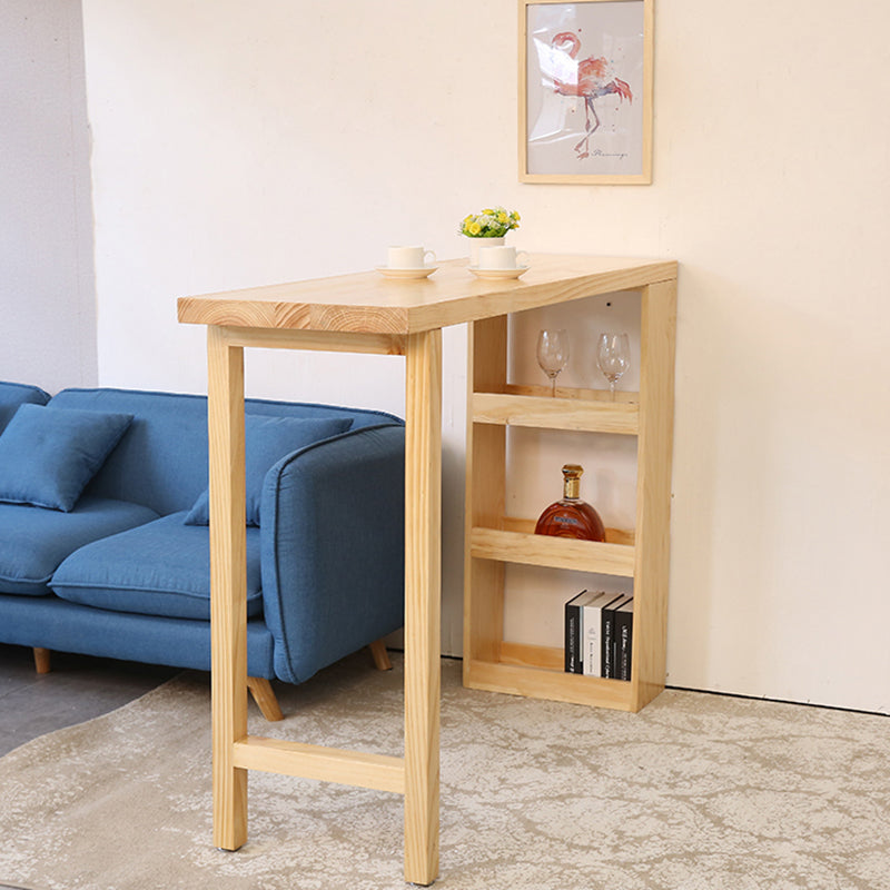 Rectangular Pub Table Set Solid Wood 1/2/3 Pieces Table and Stools