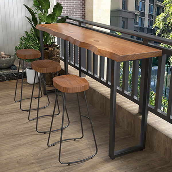 Contemporary Solid Wood Bar Set 1/2/4 Pieces Rectangle Pub Dining Set for Indoor