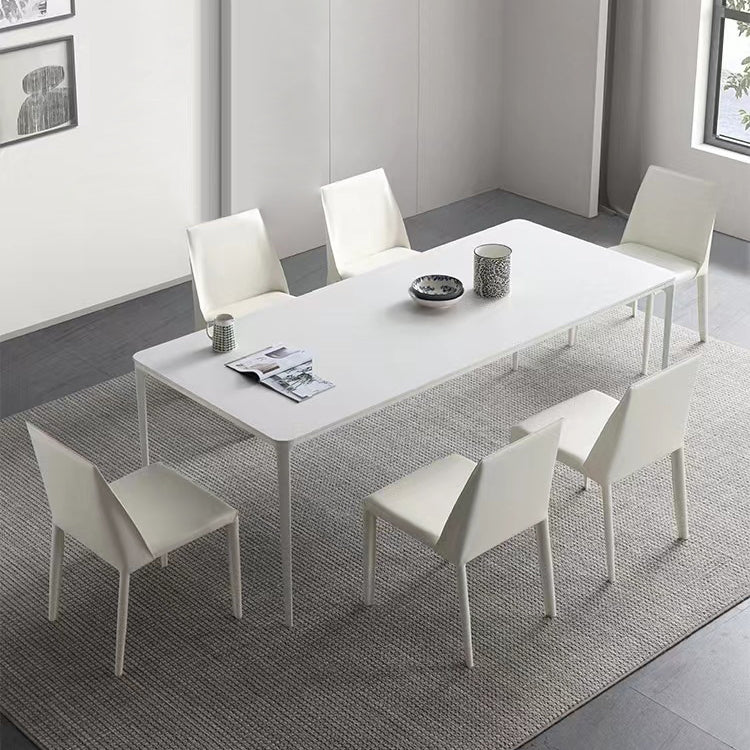 Contemporary 1/2/4/5/6/7 Pieces Furniture Stone Rectangle Dining Chairs Set in White