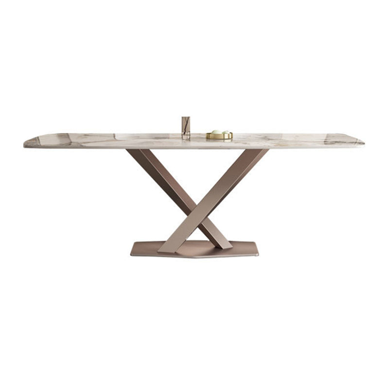 Glam Style Rectangle Table Set 1/2/5/7 Pieces Dining Set with Metal Legs