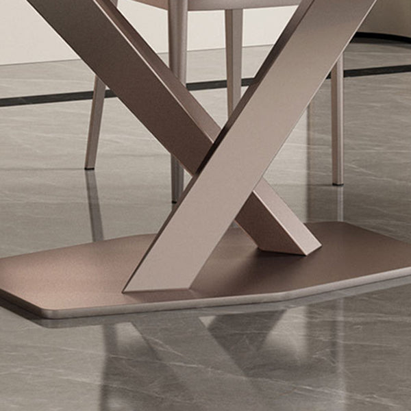 Glam Style Rectangle Table Set 1/2/5/7 Pieces Dining Set with Metal Legs