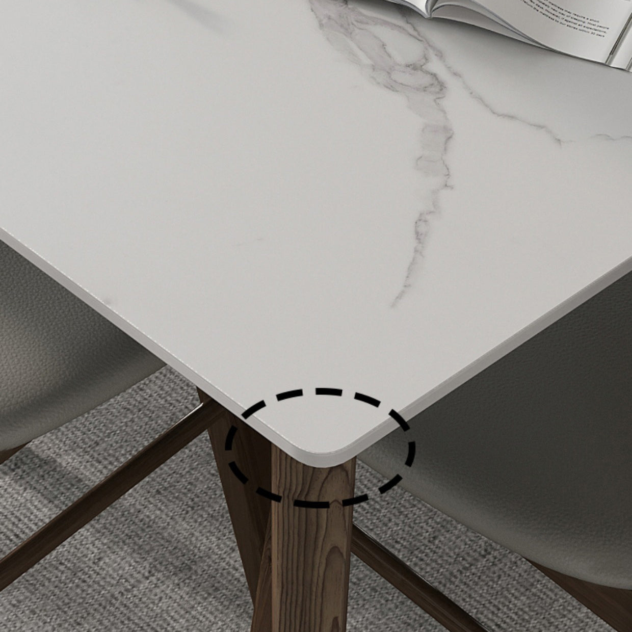 Modern 1/4/5/7 Pieces Furniture Stone Rectangle Dining Table Set in White