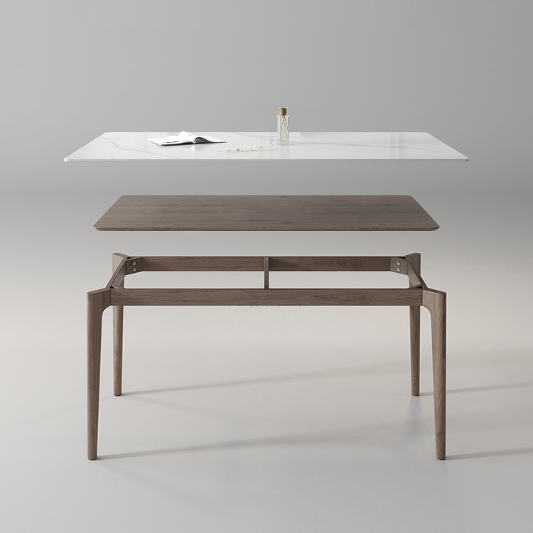 Modern 1/4/5/7 Pieces Furniture Stone Rectangle Dining Table Set in White