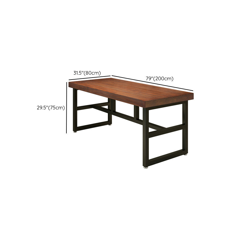 Industrial 1/2/3/4/5 Pieces Furniture Solid Wood Rectangle Dining Chairs Set in Brown