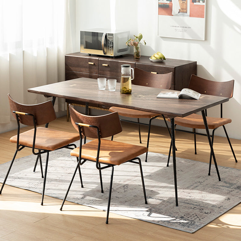 Industrial Dining Set 1/5/6/7 Pcs Solid Wood Dining Table and Armless Chairs