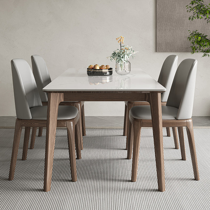 Modern 1/4/5/7 Pieces Dining Table Set Stone Rectangle Furniture in White