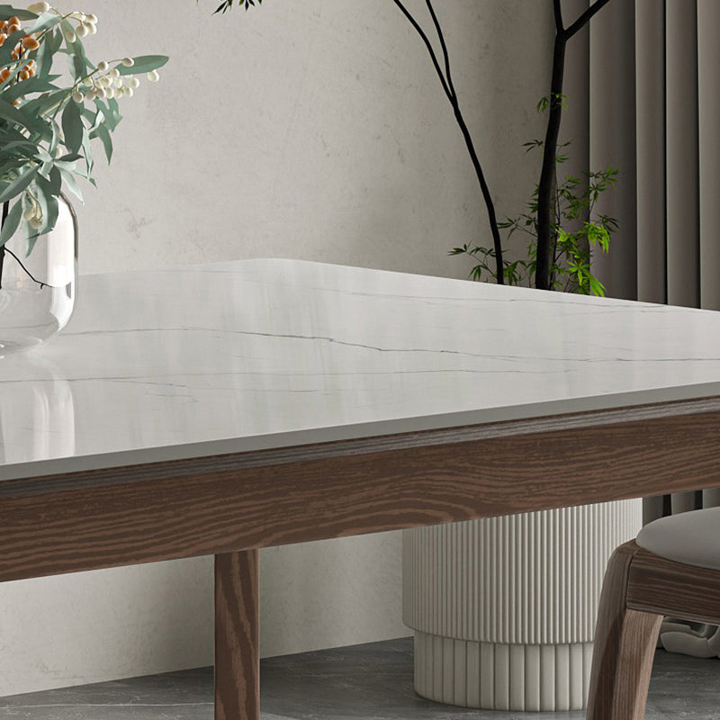 Modern 1/4/5/7 Pieces Dining Table Set Stone Rectangle Furniture in White