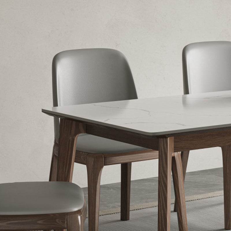 Modern 1/4/5/7 Pieces Dining Table Set Stone Rectangle Furniture in White