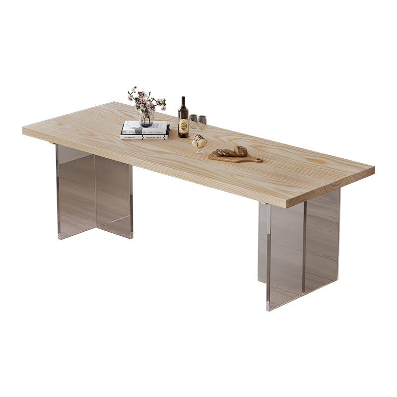 Industrial 1/2/5 Pieces Furniture Solid Wood Rectangle Dining Chairs Set in Natural