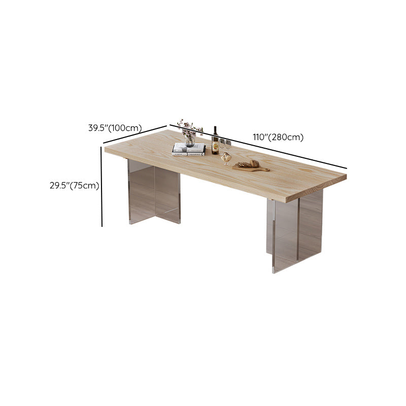 Industrial 1/2/5 Pieces Furniture Solid Wood Rectangle Dining Chairs Set in Natural