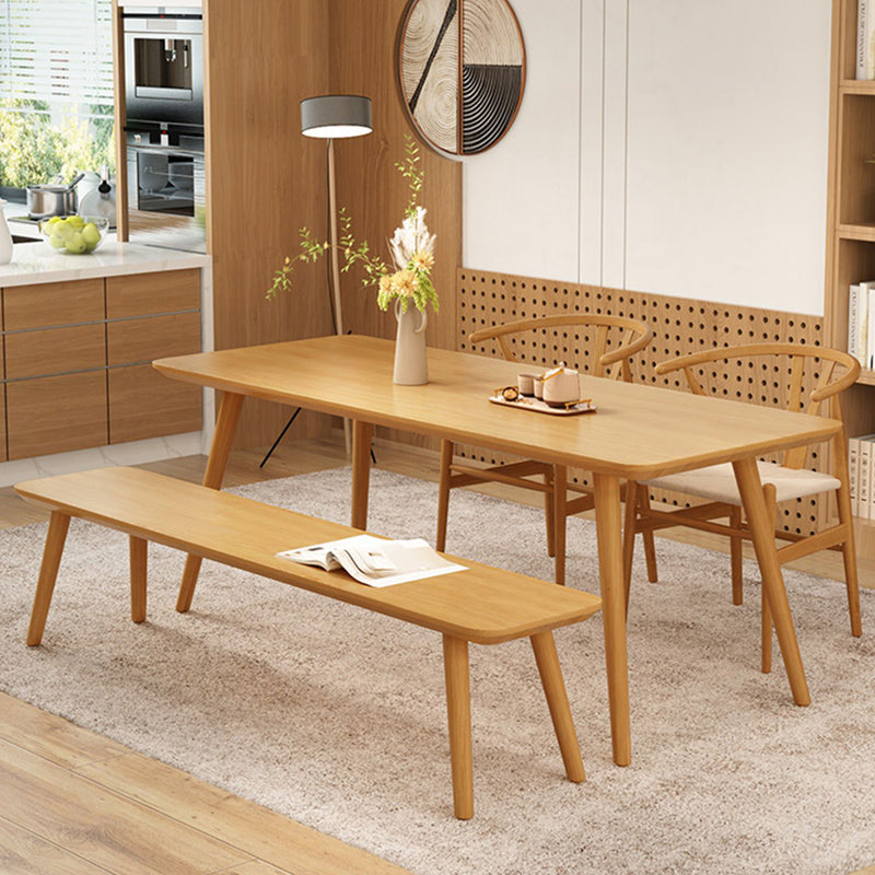 Modern Dining Set 1/4/5/6/7 Pcs Rectangle Solid Wood Dining Table and Armless Chairs