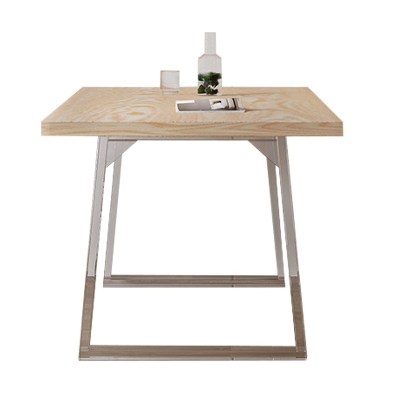 Industrial 1/2/5 Pieces Furniture Solid Wood Rectangle Dining Set in Natural