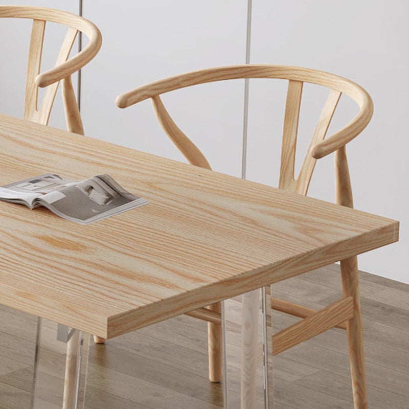 Industrial 1/2/5 Pieces Furniture Solid Wood Rectangle Dining Set in Natural