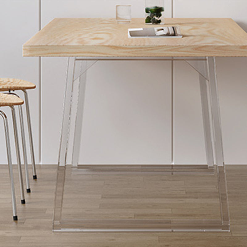 Industrial 1/2/5 Pieces Furniture Solid Wood Rectangle Dining Set in Natural