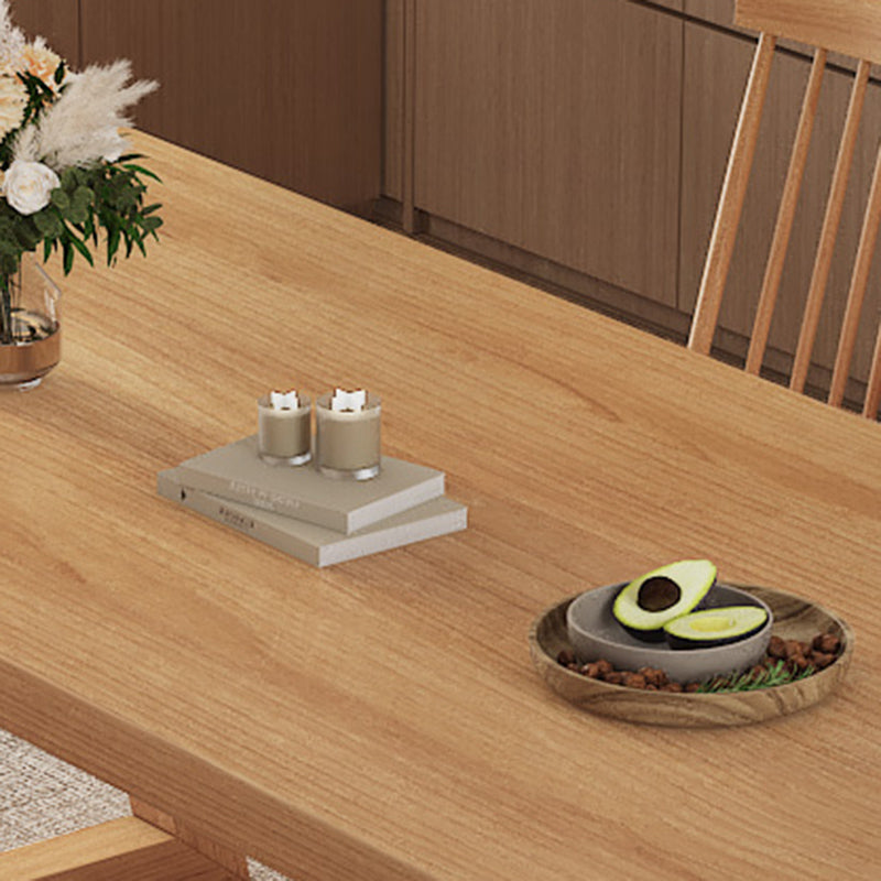 Modern Dining Set 1/3/4/5/6/7 Pcs Solid Wood Dining Table and Chairs in Natural