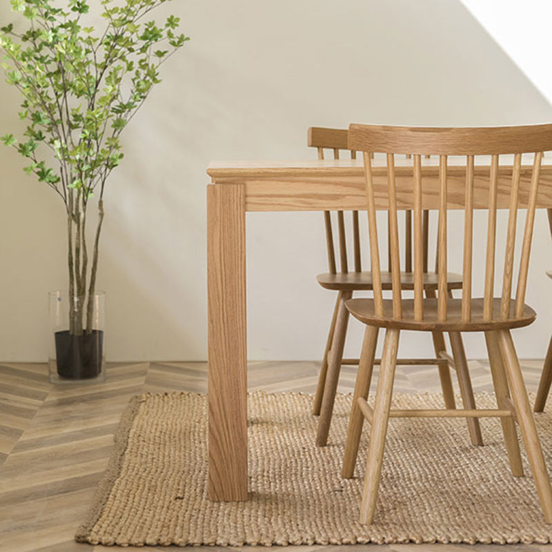 Contemporary 1/4/5 Pieces Furniture Rectangle Solid Wood Dining Set in Natural