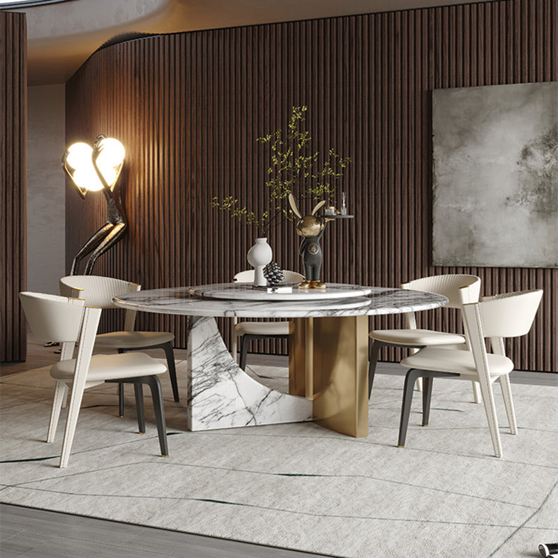 Round Dining Table Set 1/7/9 Pcs Marble Dining Table and Chair Chairs