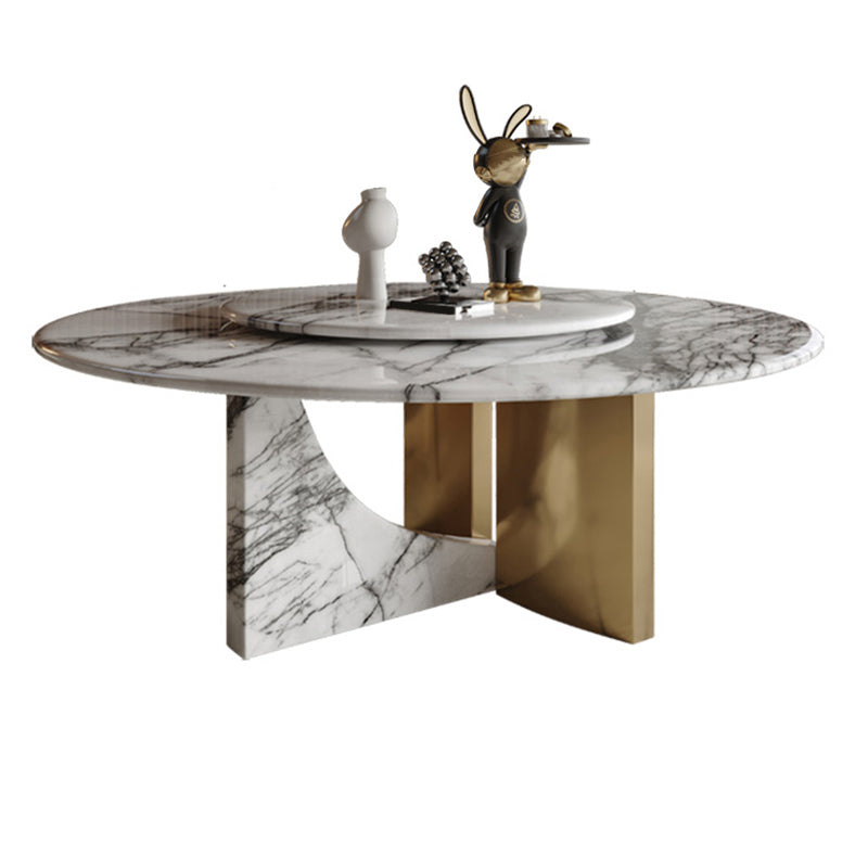 Round Dining Table Set 1/7/9 Pcs Marble Dining Table and Chair Chairs