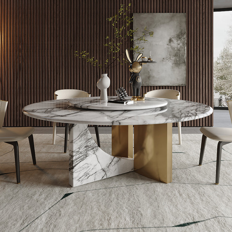 Round Dining Table Set 1/7/9 Pcs Marble Dining Table and Chair Chairs