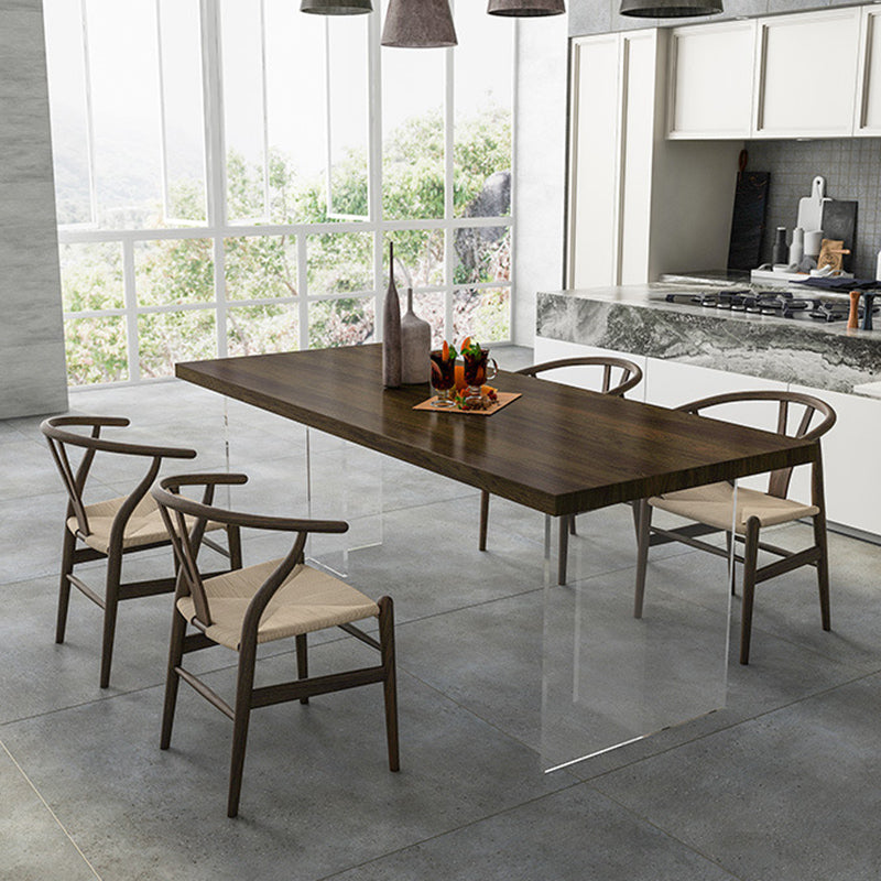 Traditional 1/2/5 Pieces Furniture Solid Wood Rectangle Dining Table Set for Home