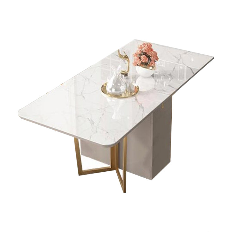 Folding Dining Table Set 1/3/5/7 Pcs Sintered Stone Dining Table with Armless Chairs