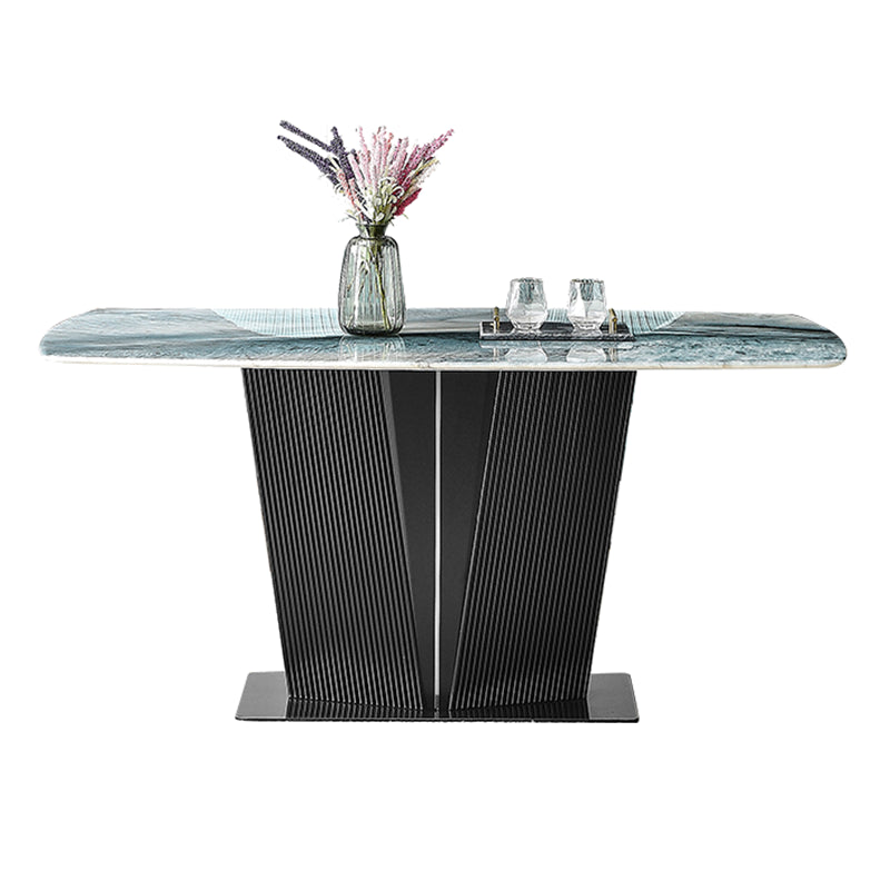 Rectangle Dining Set 1/5 Pcs Marble Dining Table with Upholstered Chairs