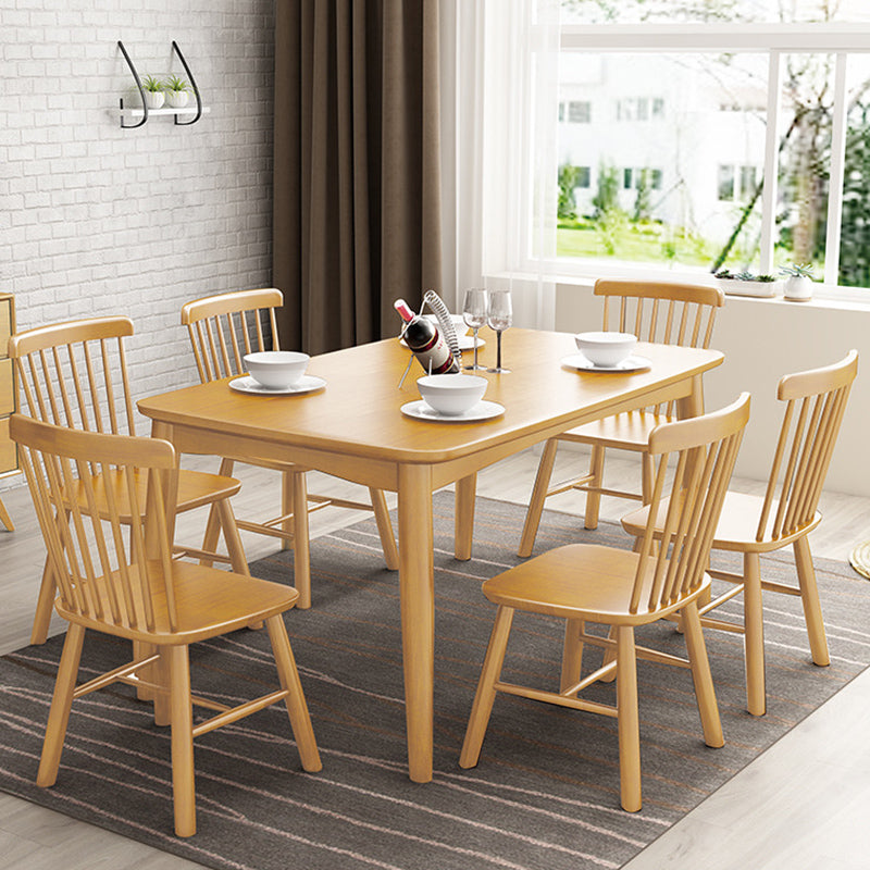 Contemporary 1/2/5/7 Pieces Furniture Rectangle Solid Wood Dining Room Set for Home