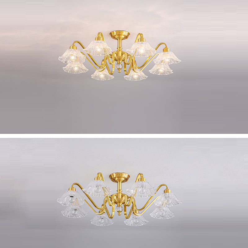 Nordic Style Ceiling Light Adjustable Ceiling Lamp with Glass Shade for Bedroom