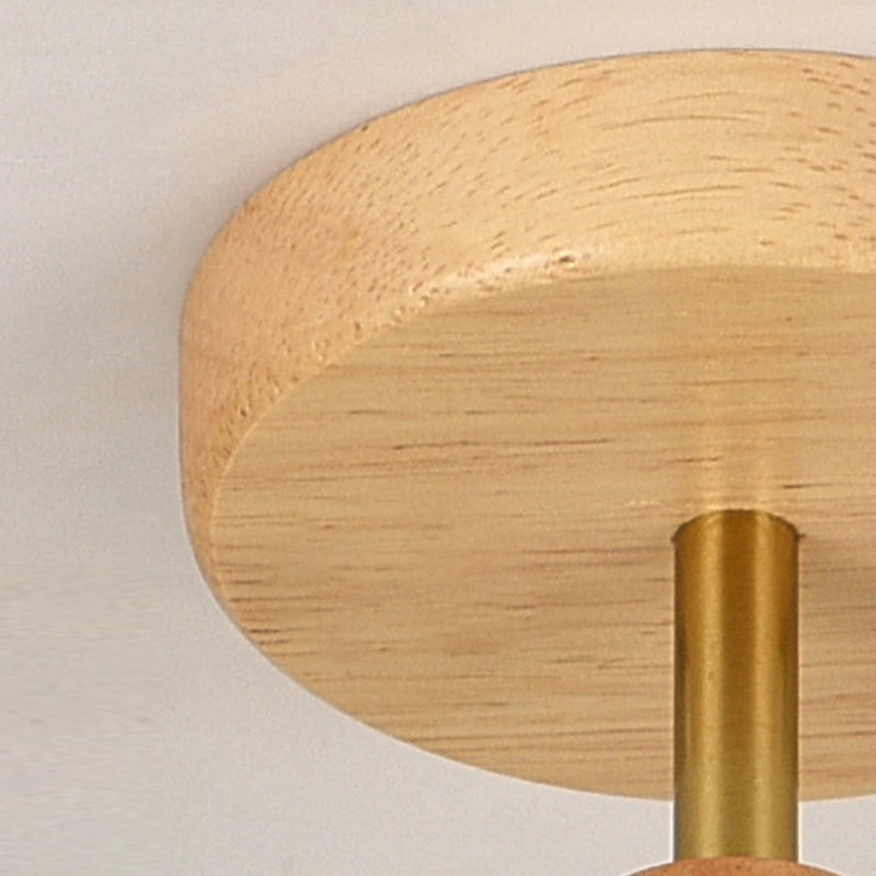 Japanese Style Ceiling Lamp Circle Shape Ceiling Light with Glass Shade for Living Room