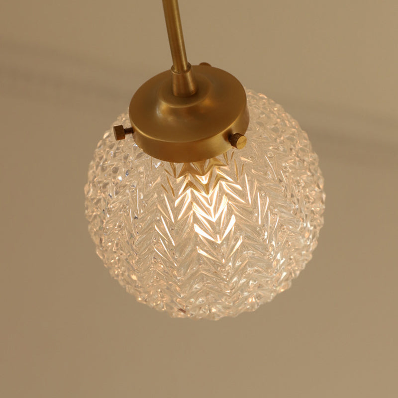 Glass Ball Shape Flush Mount Light Modern-Style Multi Lights Flush Ceiling Light in Brass