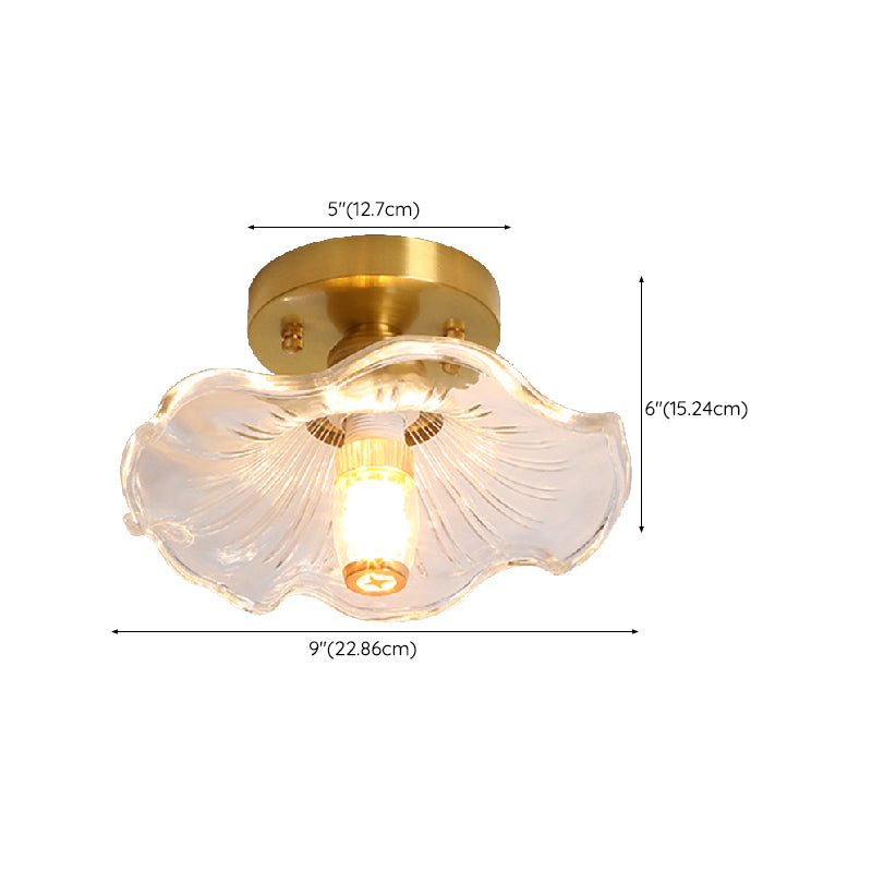 Nordic Style 1-Light Ceiling Lamp Glass Shade Ceiling Light for Living Room