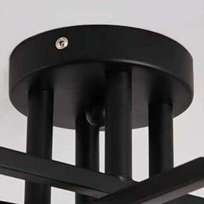 Industrial Semi Flush Light Fixtures Exposed Bulb Ceiling Lamp for Bedroom