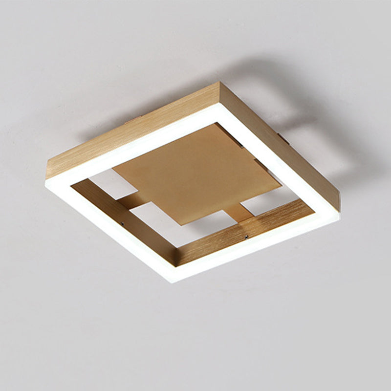 Metal Geometric Shape Flush Mount Light Modern-Style 1 Light Flush Ceiling Light in Gold