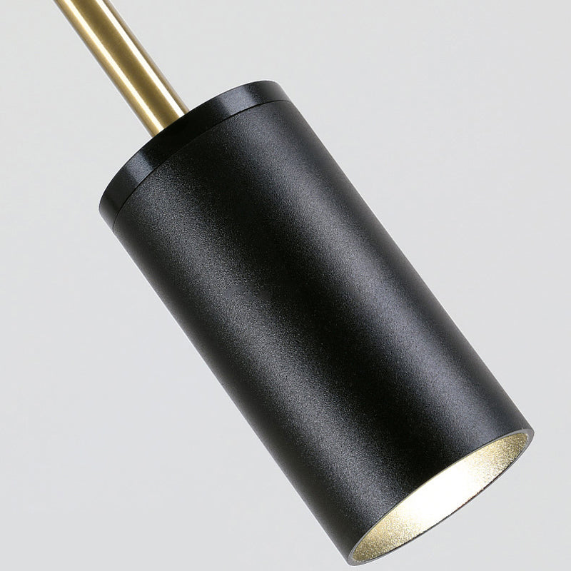 Modern 5 - Light Ceiling Pendant Fixture in Black and Gold Finish Kitchen Island Light